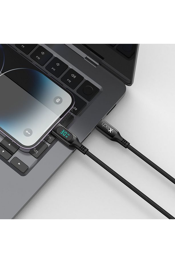 IX-UC019 PD 30W Type-C to Lightning Dijital Göstergeli Şarj ve Data Kablosu - 5