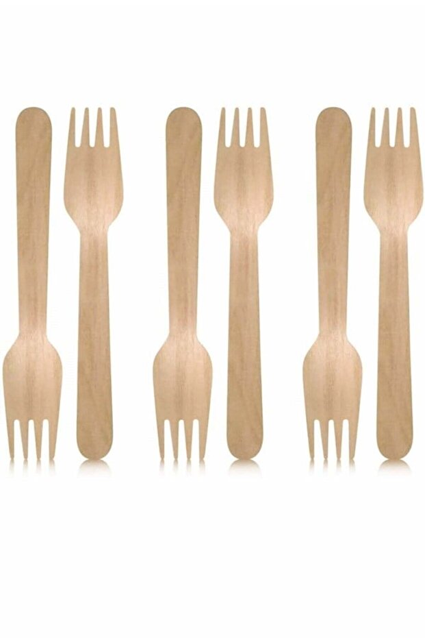 Wooden Natural Wooden Forks 24 Pieces 16 cm
