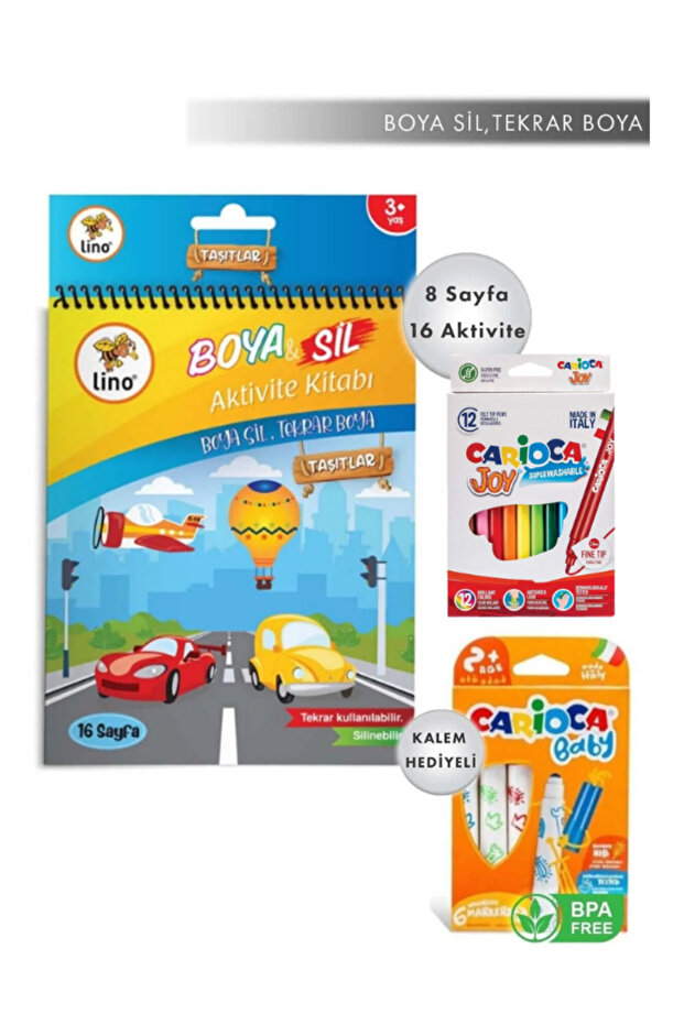 Lino Paint and Erase Activity Book Tools Baby 6 Joy 12 Pens Gift (Paint and Easily Erase)