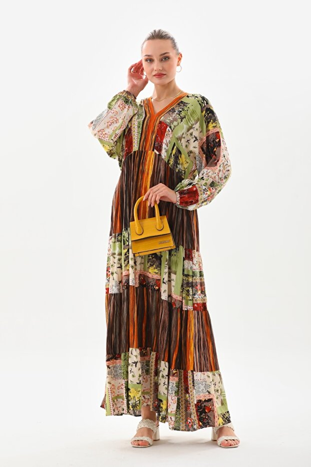 Duga haljina Patchwork - 3