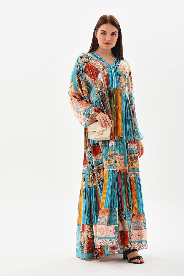 Duga haljina Patchwork - 3