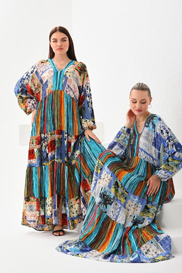 Duga haljina Patchwork - 7