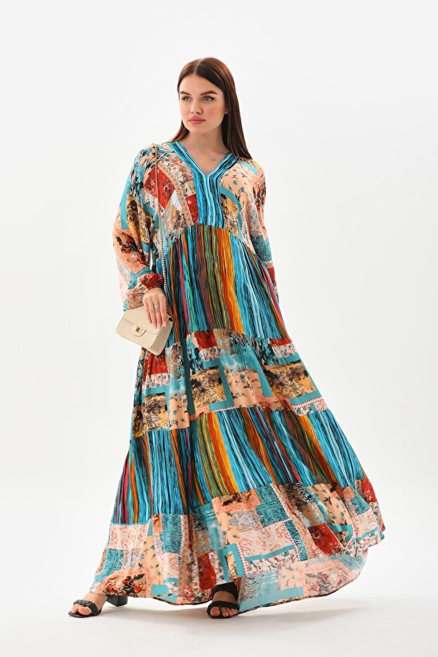 Duga haljina Patchwork - 2