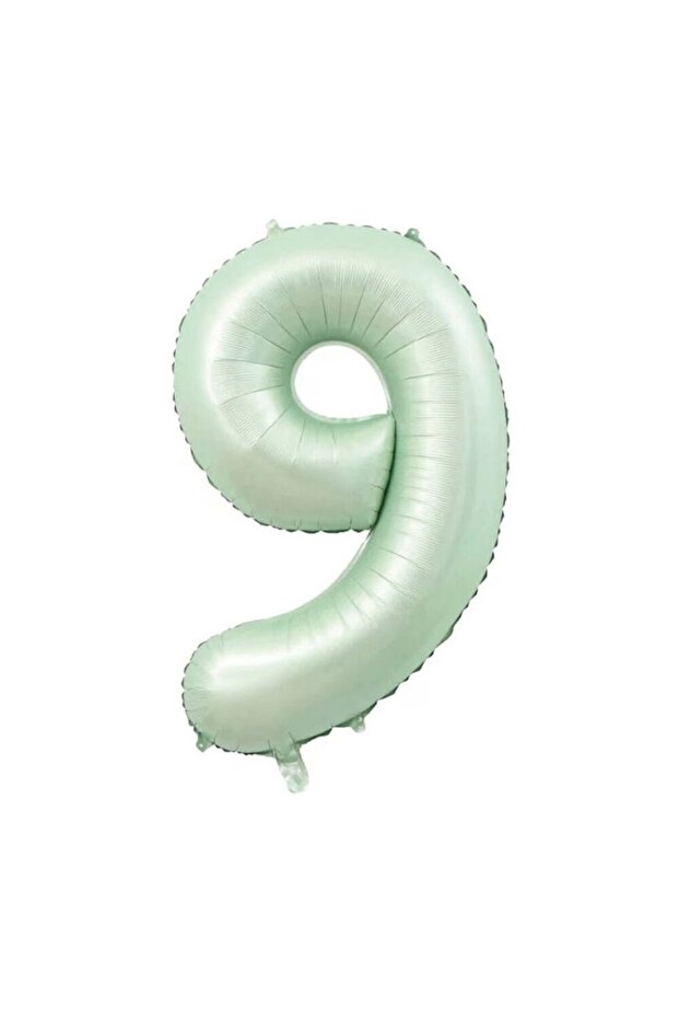Retro Water Green 9 Number Foil Balloon