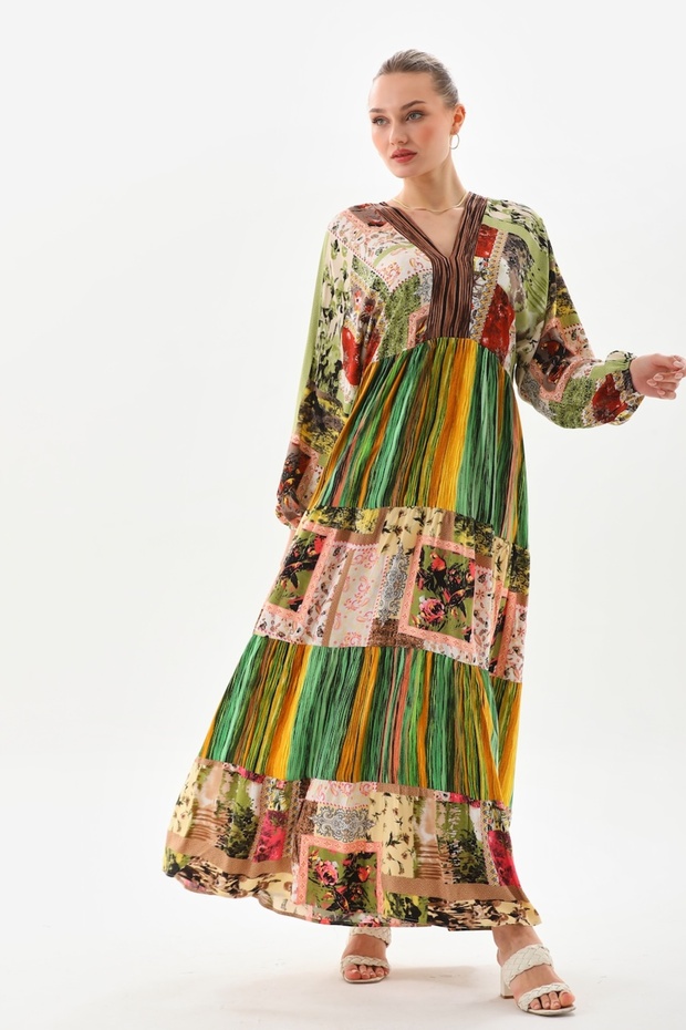 Duga haljina Patchwork - 3