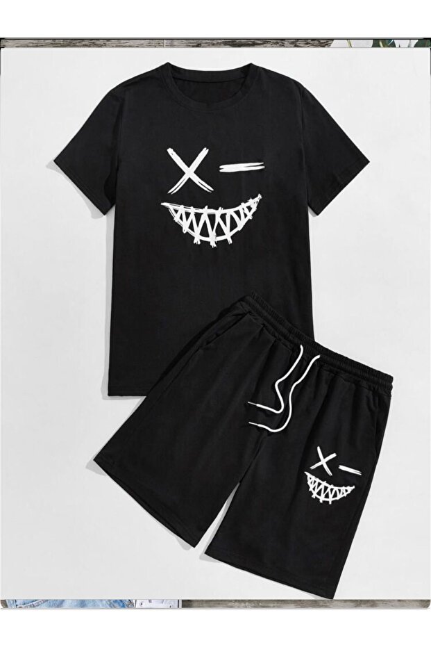 Unisex Smile Baskılı Alt Üst Takım - 1