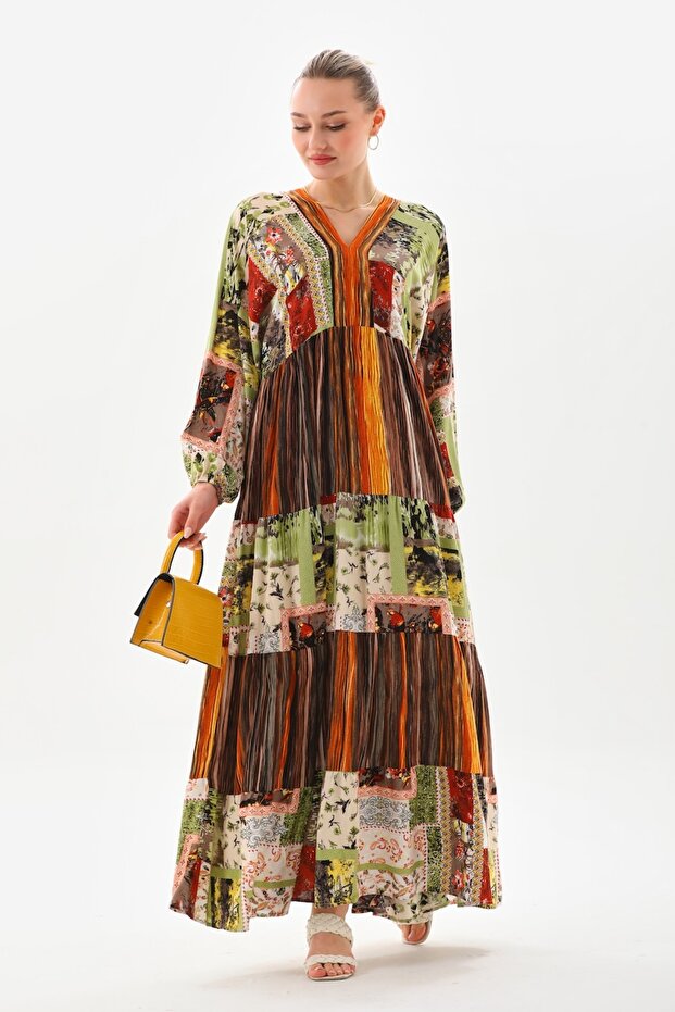 Duga haljina Patchwork - 1