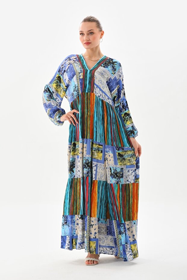 Duga haljina Patchwork - 4