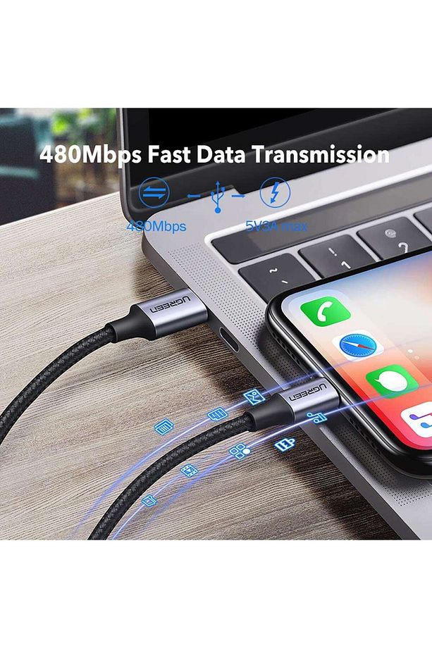 Örgülü Type-c Lightning Iphone Hızlı Şarj Kablosu 1 Metre - 5