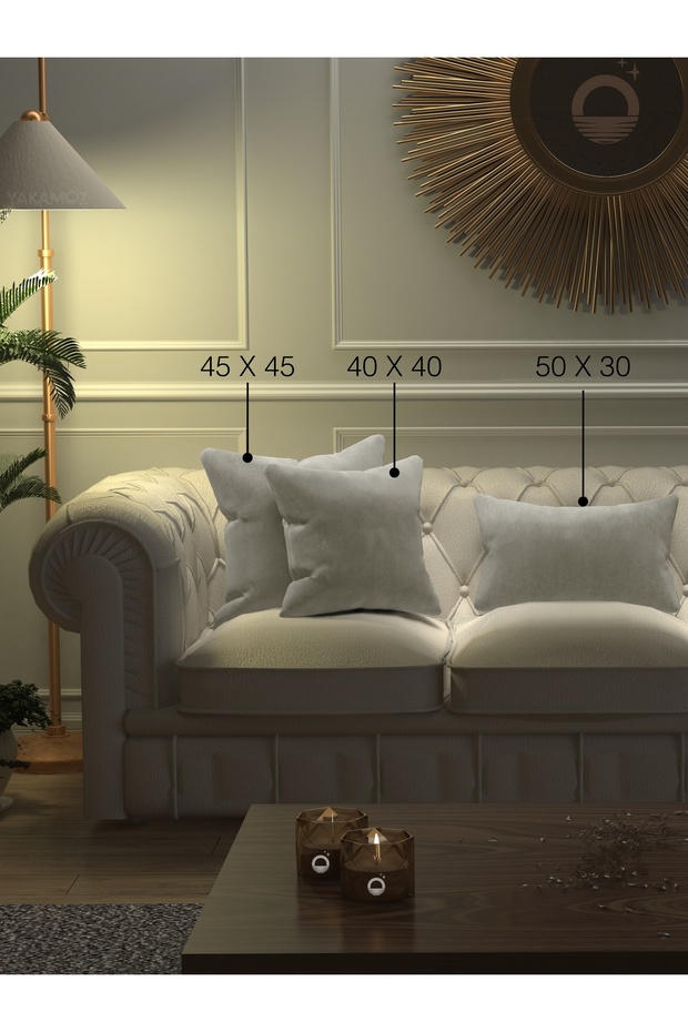 ECRU COLOR KIRLENT, PILLOW CASE VELVET TOUCH SERIES WITH VELVET LOOK