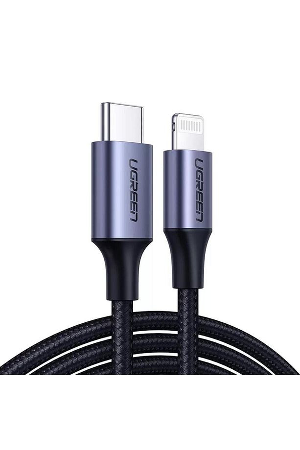 Örgülü Type-c To Lightning Iphone Hızlı Şarj Kablosu Siyah 2 Metre - 1