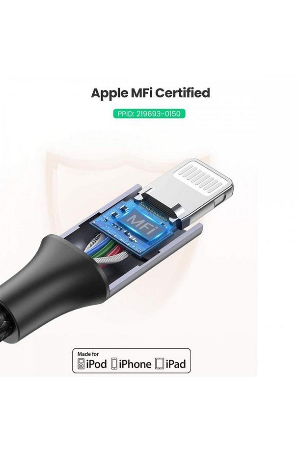 Örgülü Type-c To Lightning Iphone Hızlı Şarj Kablosu Siyah 2 Metre - 7