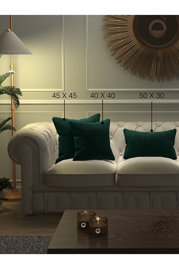 EMERAL GREEN LAMELET, PILLOW CASE VELVET TOUCH SERIES WITH VELVET LOOK