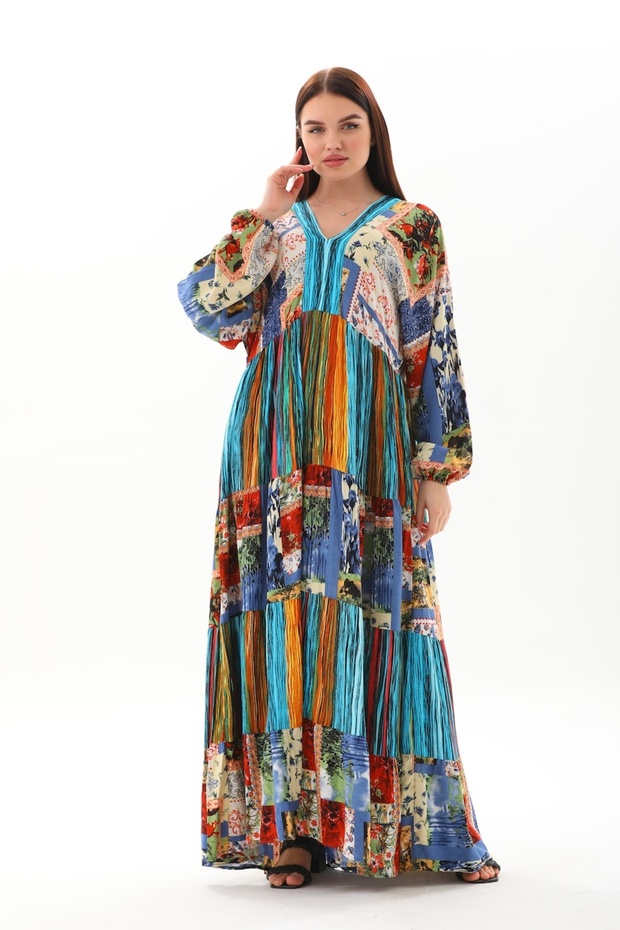 Duga haljina Patchwork - 5