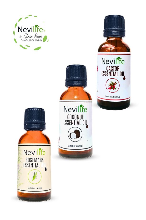 3'lü  Bakım Yağları Biberiye Yağı 20 ml, Hindistan Cevizi Yağı 20 ml, Hint Yağı 20 ml - 1