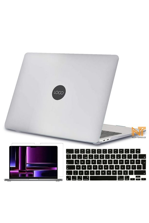 Macbook 14.2 İnç 2021 M1/ M2 Pro/ Max A2442 A2779 Alt Üst Kılıf/Klavye Kılıfı/Ekran Koruyucu Seti - 1