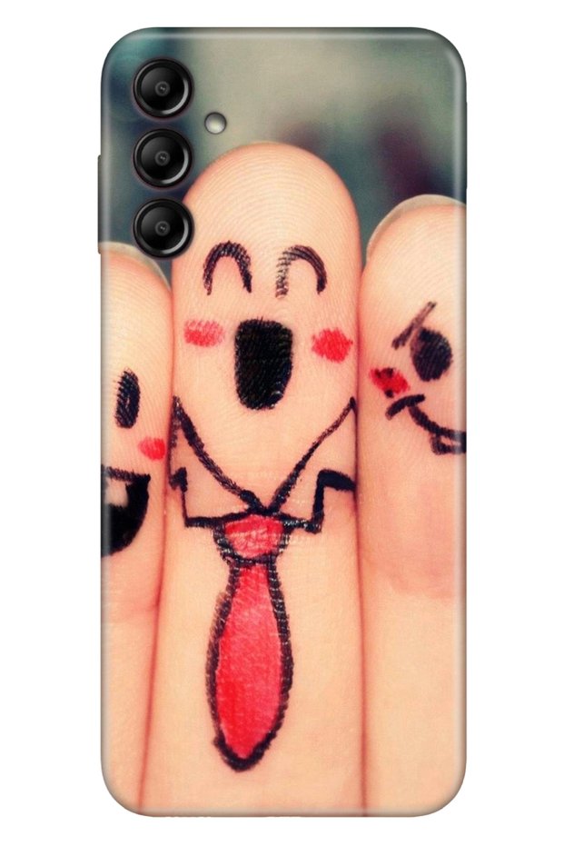 Samsung Galaxy A55 Compatible Case Patterned Printed Silicone Smiley Fingers