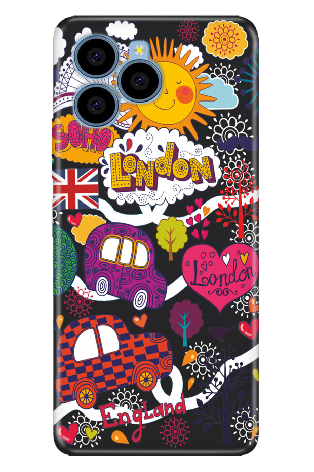 X6 Compatible Case Patterned Printed Silicone London Taxi