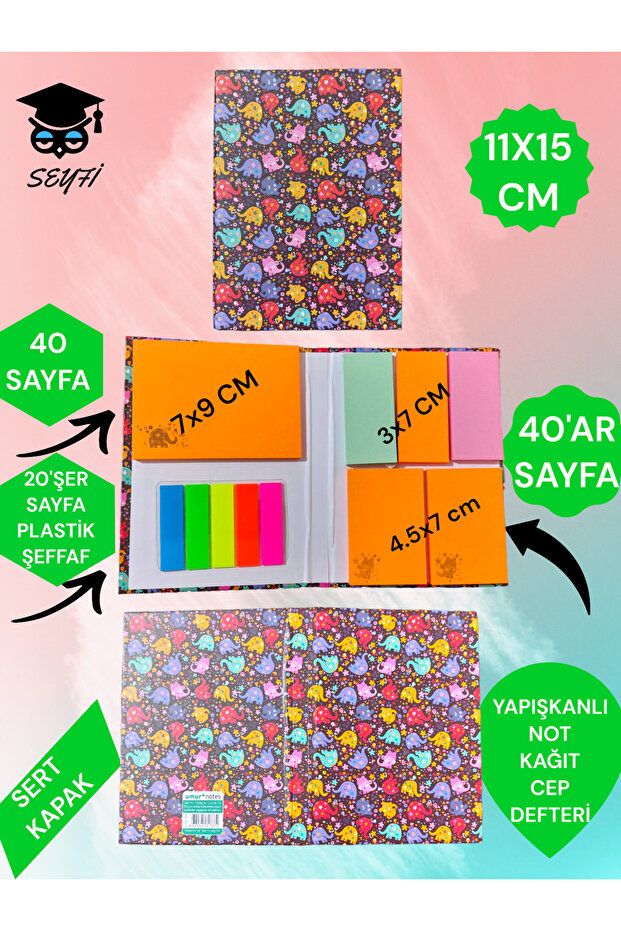 YAPIŞKANLI NOT KAĞIDI CEP DEFTERİ MODEL POST-İT DEFTERİ YAPIŞKANLI KAĞIT SETİ - 1