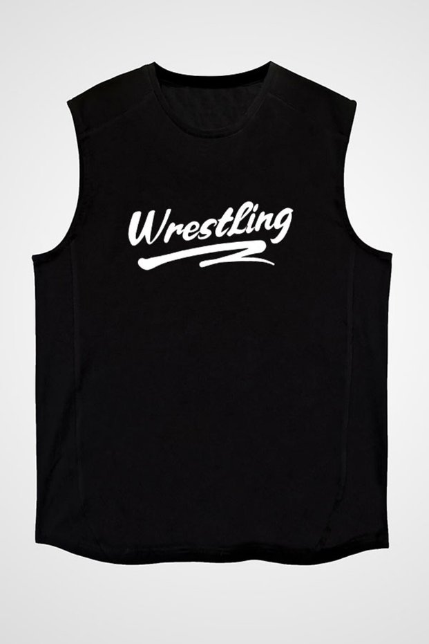 Wrestling Black Unisex Sleeveless T-Shirt Cut Sleeve T-Shirt