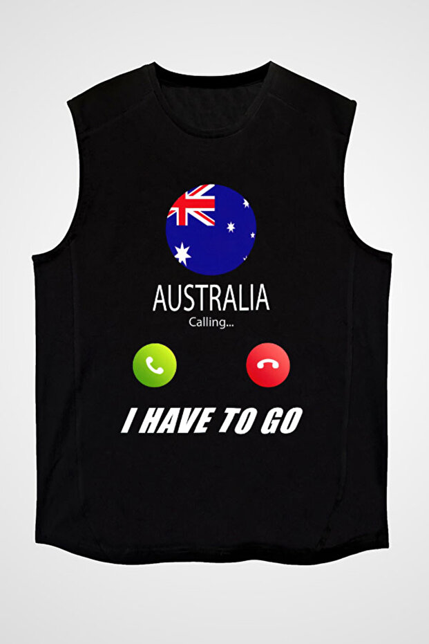 Australia Black Unisex Sleeveless T-Shirt Cut Sleeve T-Shirt