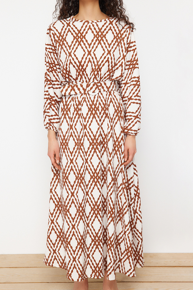 Tkané šaty se skořicovým vzorem TCTSS24EB00233 - 5