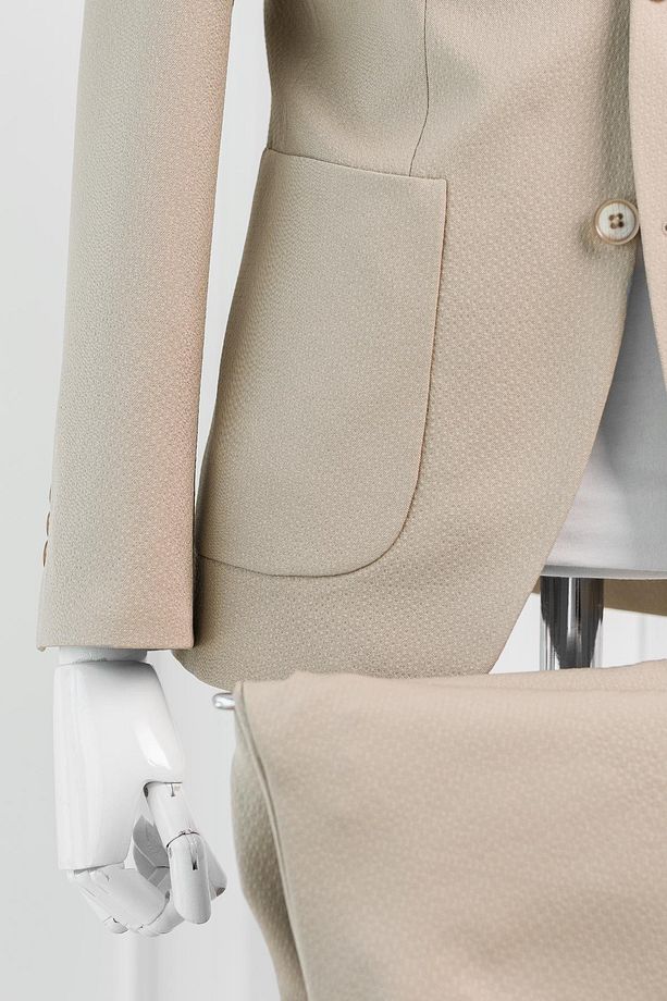 Luigi Diberti Gofre Kumaş Mono Yaka Torba Cepli Çift Yırtmaçlı Slimfit Jogger Takım Elbise - 4