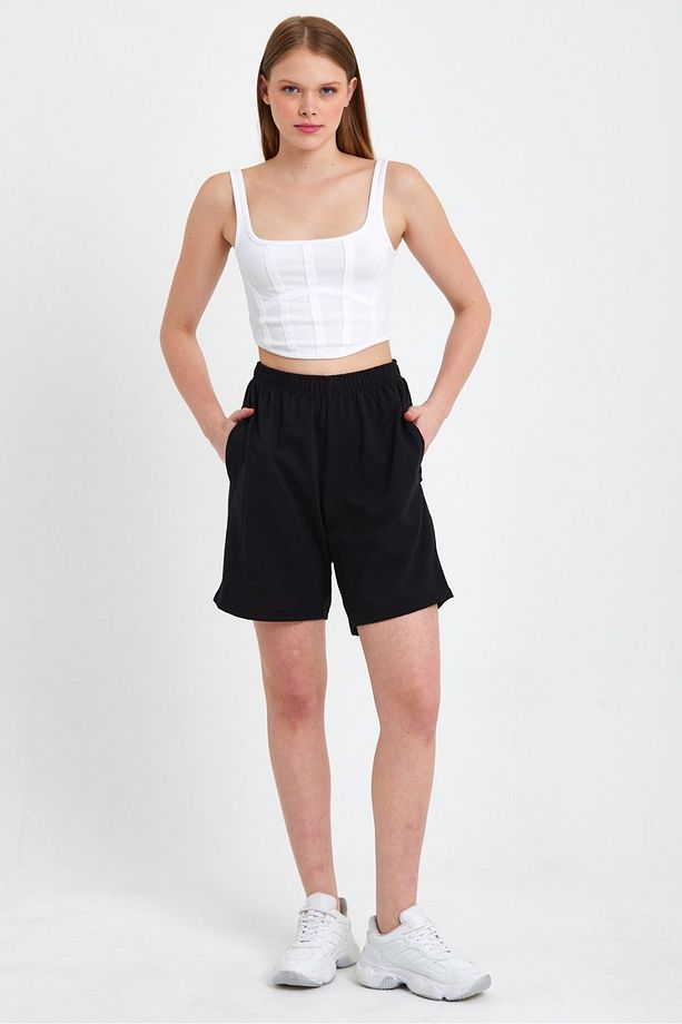 Oversize Unisex Şort Bol ve Rahat Kalıp - 3