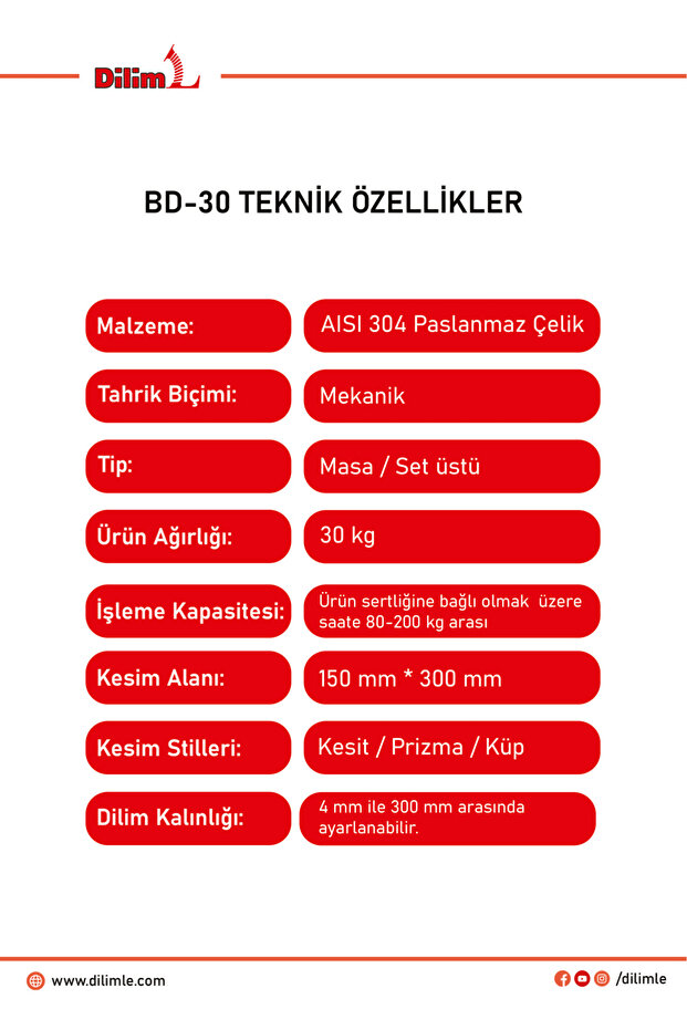 BD 30 Peynir ve Yumuşak Gıda Dilimleme Makinesi - 4