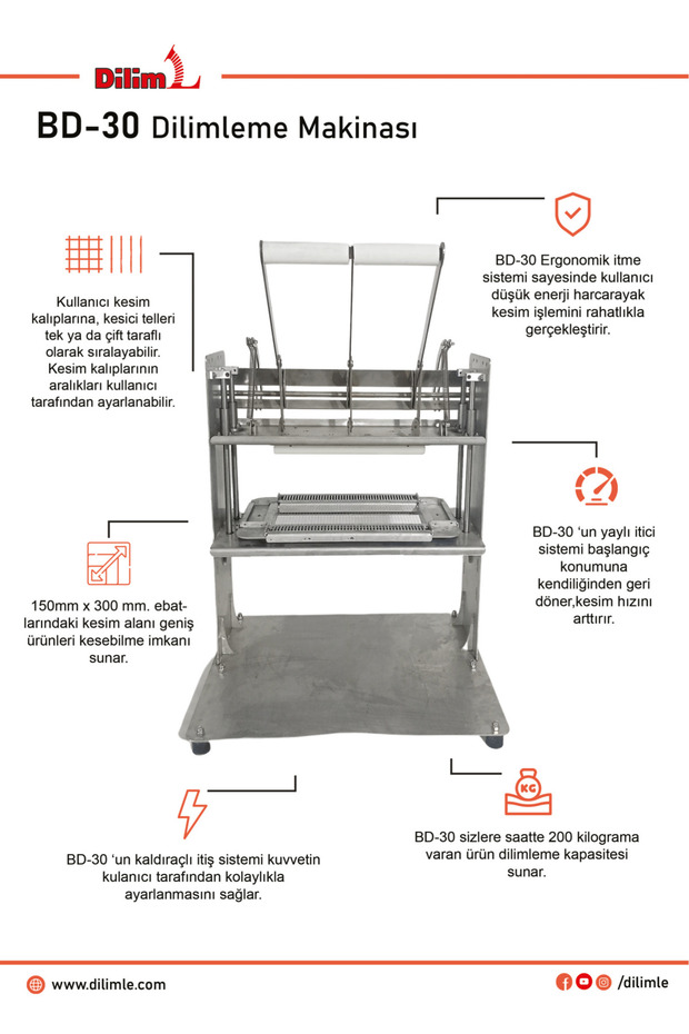 BD 30 Peynir ve Yumuşak Gıda Dilimleme Makinesi - 2