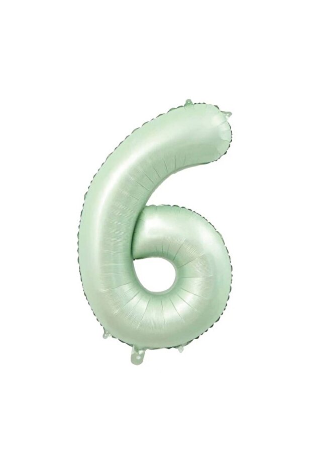 Retro Water Green 6 Number Foil Balloon