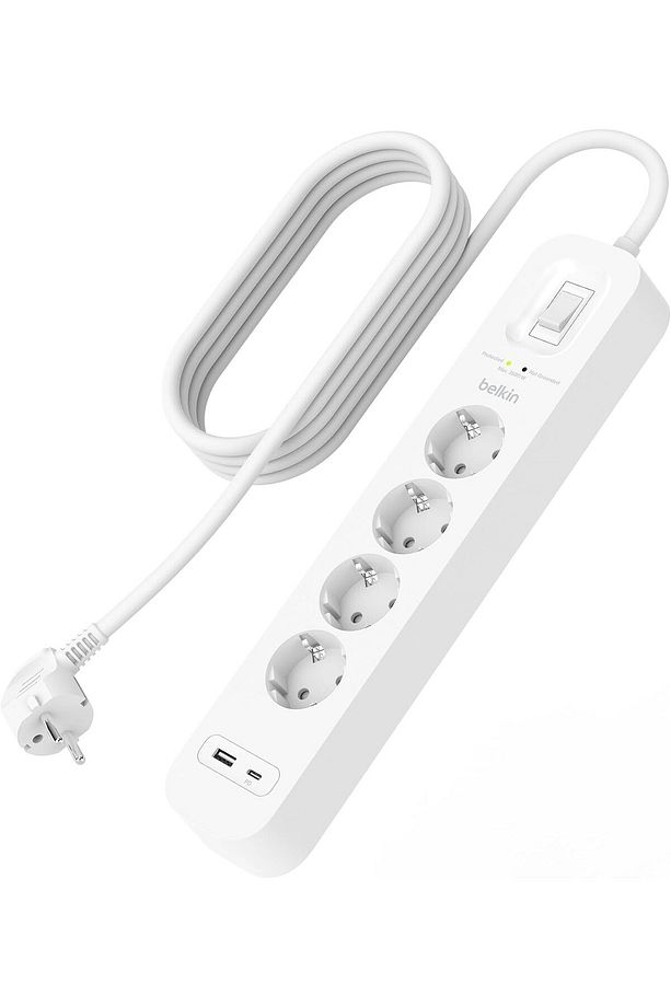 SRB001vf2M USB-C-USB-A 4x Akım Korumalı Priz 2M - 1