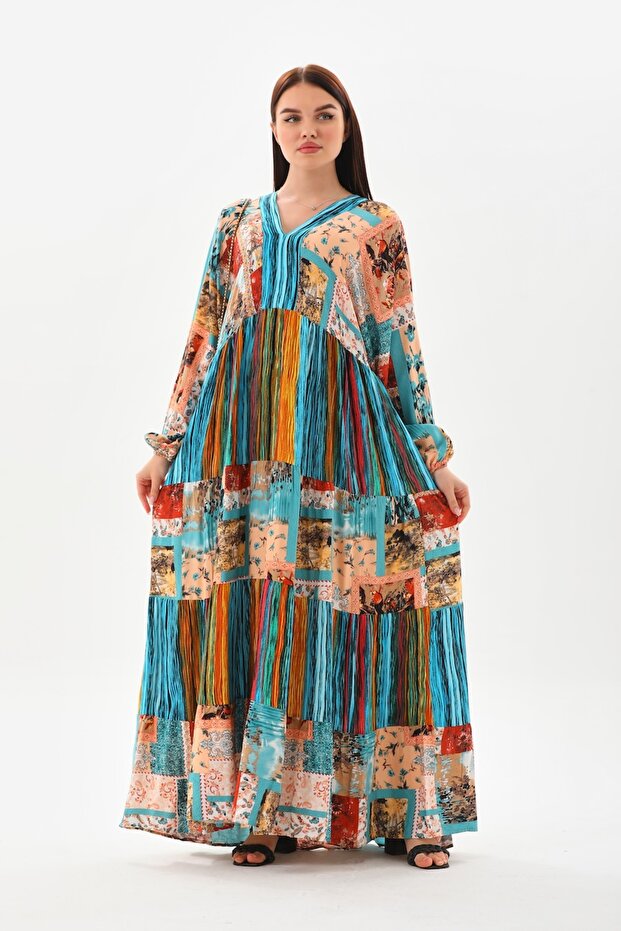 Duga haljina Patchwork - 5