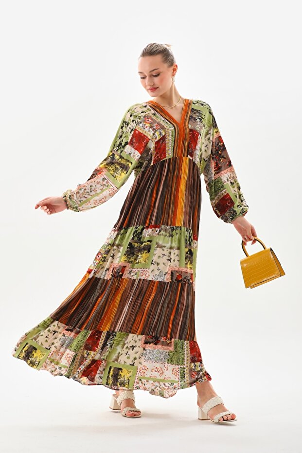 Duga haljina Patchwork - 5