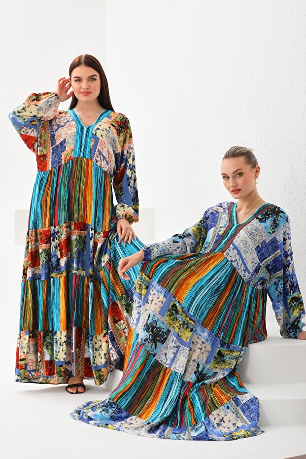 Duga haljina Patchwork - 8