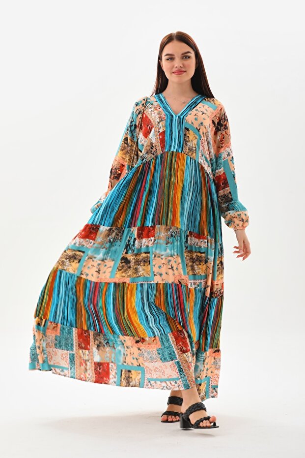 Duga haljina Patchwork - 1