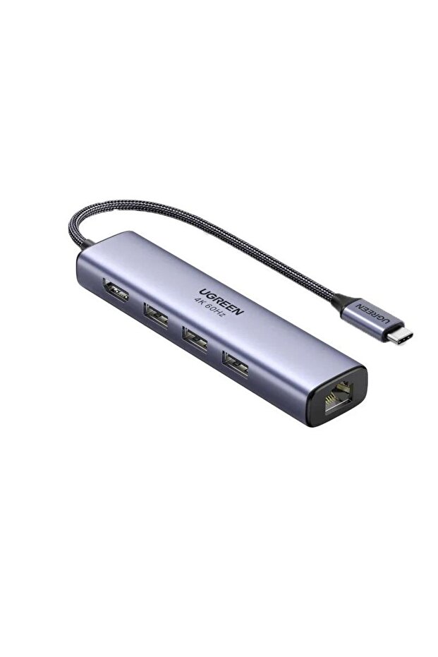Type-c To 3*usb 3.0 4k 60hz Hdmı Rj45 1000mbps Ethernet Dönüştürücü Çoklayıcı Hub Adaptör - 1