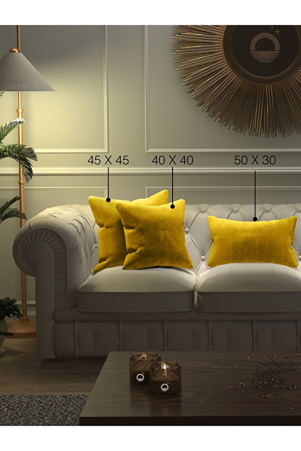 SUN YELLOW KIRLENT, PILLOW CASE VELVET LOOKING VELVET TOUCH SERIES
