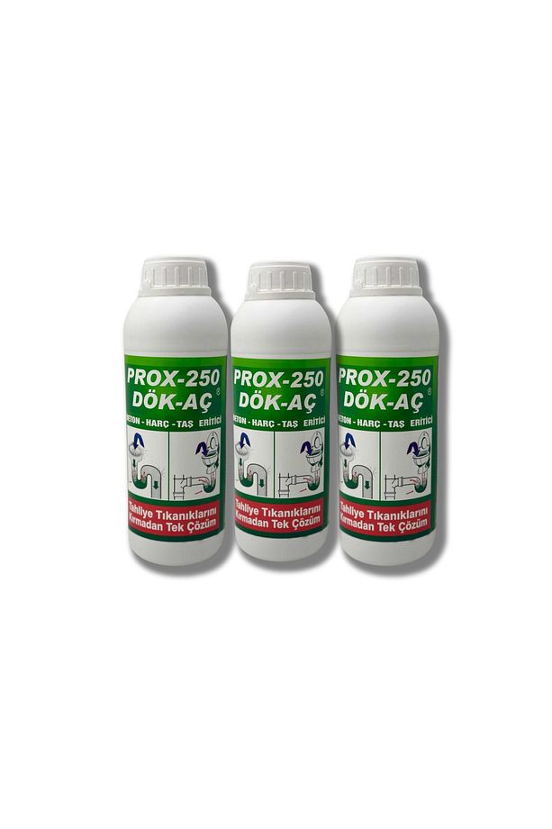 Prox-250 Harç Beton Eritici Lavabo Açıcı Dök Aç Banyo Wc Lavabo Gider Açıcı 1 Kg 3 Adet - 1
