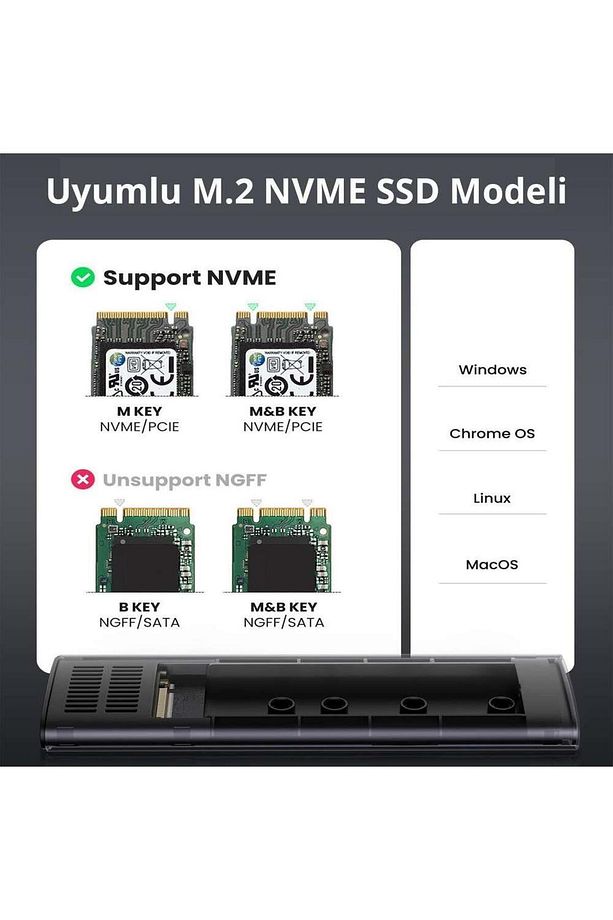 M.2 Nvme Ssd Type-c 3.1 Gen2 Pcıe M-key M B Key Disk Kutusu - 2