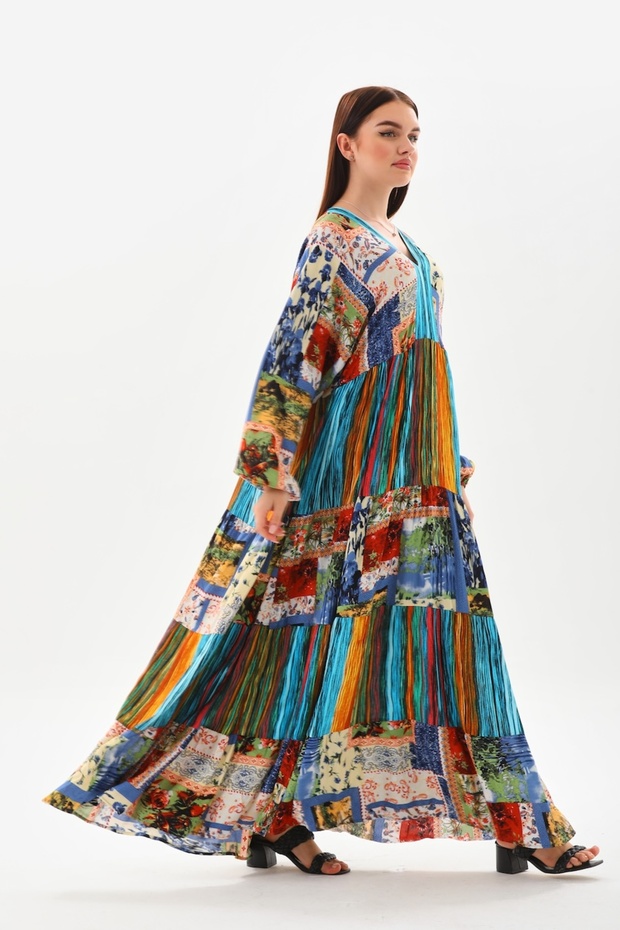 Duga haljina Patchwork - 6