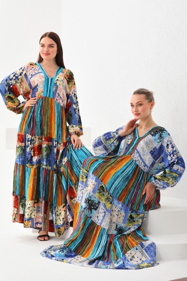 Duga haljina Patchwork - 3