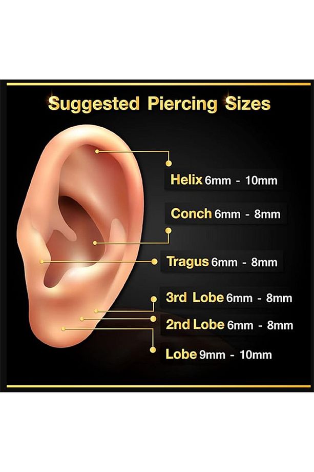 G23 Titanyum Siyah 2 Adet Set 8mm Top Uçlu Labret Piercing - 6