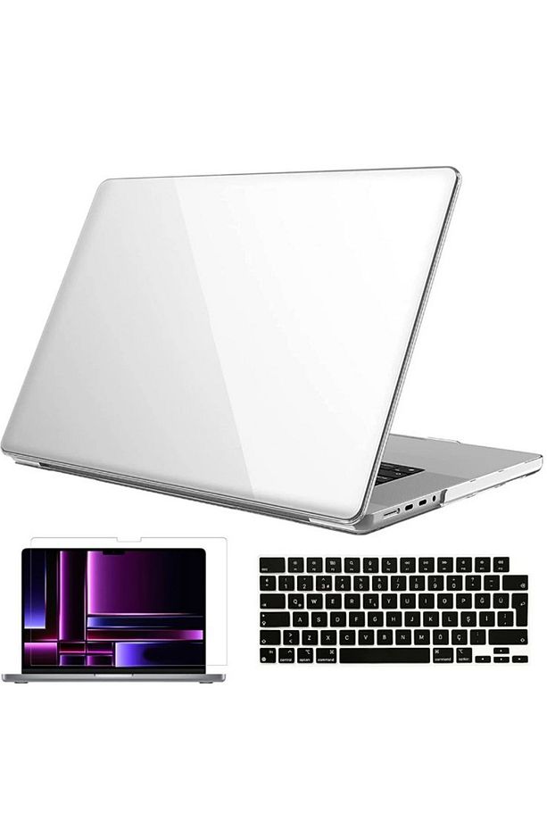 Macbook 14.2 İnç 2021 M1/ M2 Pro/ Max A2442 A2779 Alt Üst Kılıf/Klavye Kılıfı/Ekran Koruyucu Seti - 3
