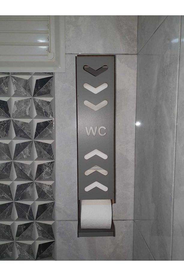 Tuvalet Kağıtlığı Wc Kağıtlık Yedekli Ahşap Kapaklı Tuvalet Kağıdı Standı Tutacağı Askısı - 5