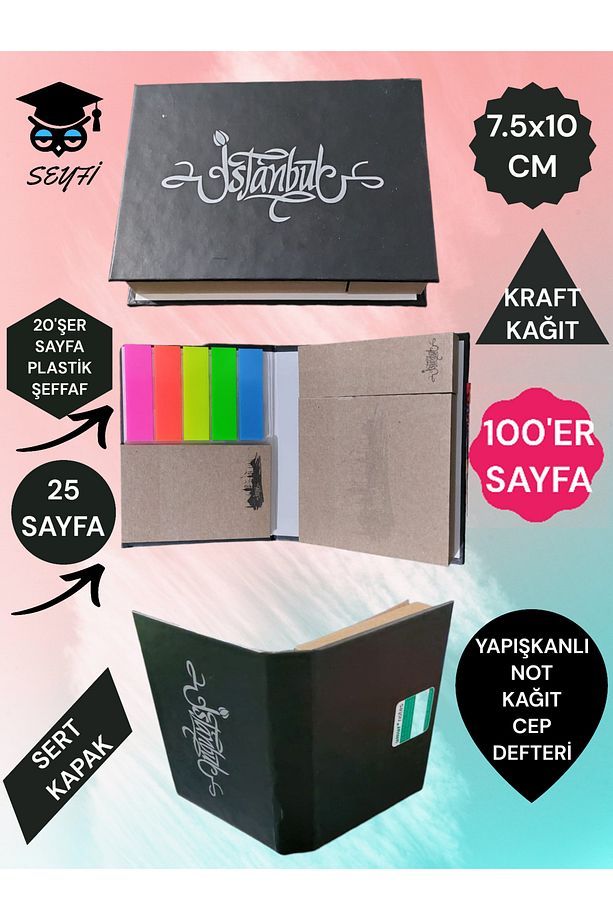 YAPIŞKANLI NOT KAĞIDI CEP DEFTERİ MODEL POST-İT DEFTERİ YAPIŞKANLI KAĞIT SETİ - 1