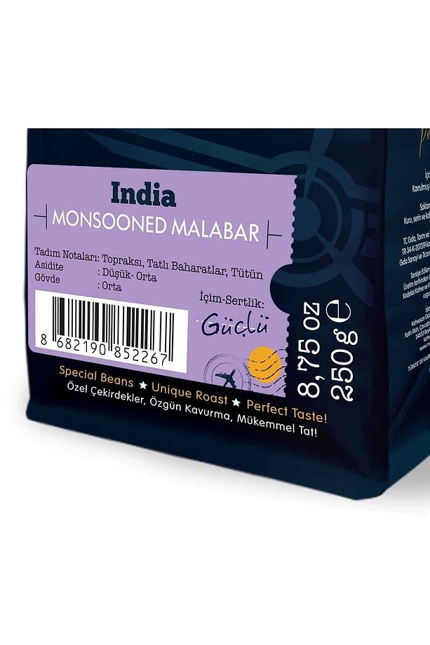 India Monsooned Malabar Yöresel Kahve (Çekirdek Kahve) 250 g - 3