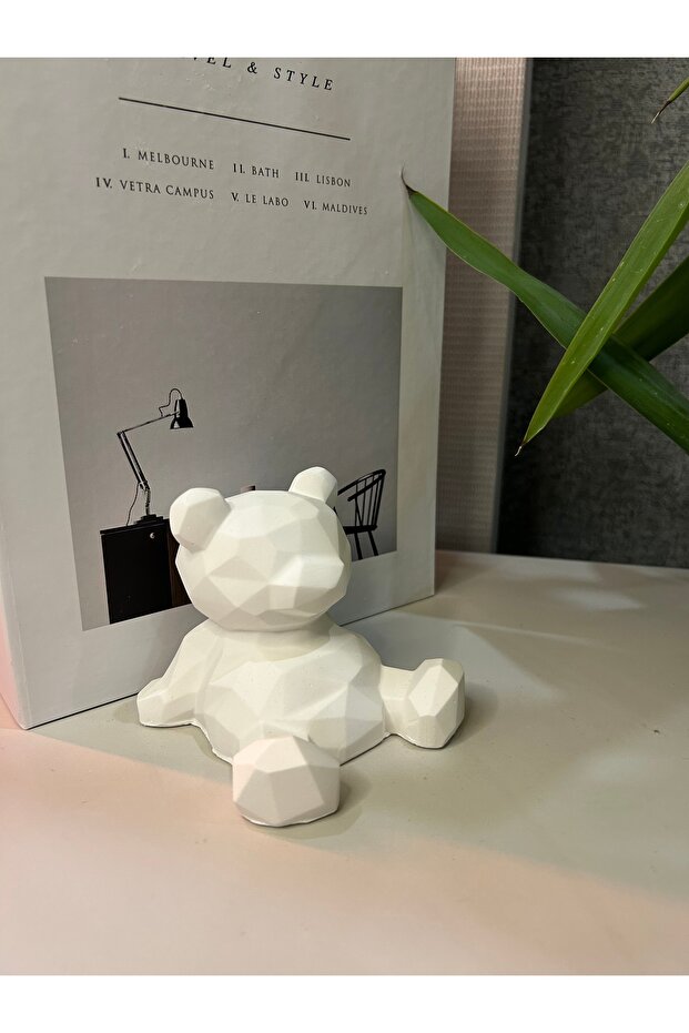 Decorative Concrete Teddy Bear Book Holder, Phone Holder 8 cm
