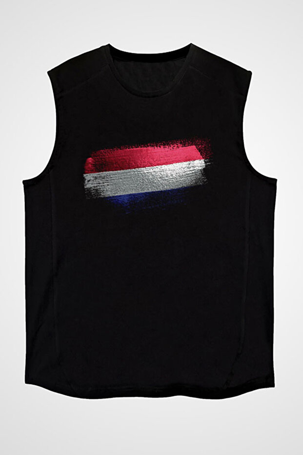 Hollanda - Netherlands Black Unisex Sleeveless T-Shirt Cut Sleeve T-Shirt