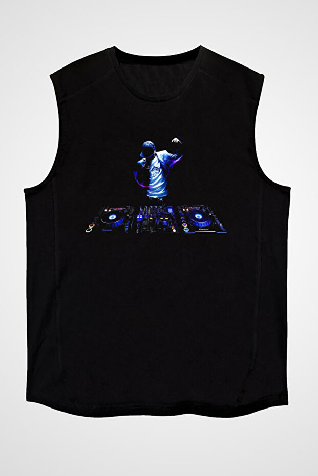 Dj Black Unisex Sleeveless T-Shirt Cut Sleeve T-Shirt